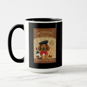 Dachshund Hund Bakery Shop Funny Fransk Dachshund Mugg