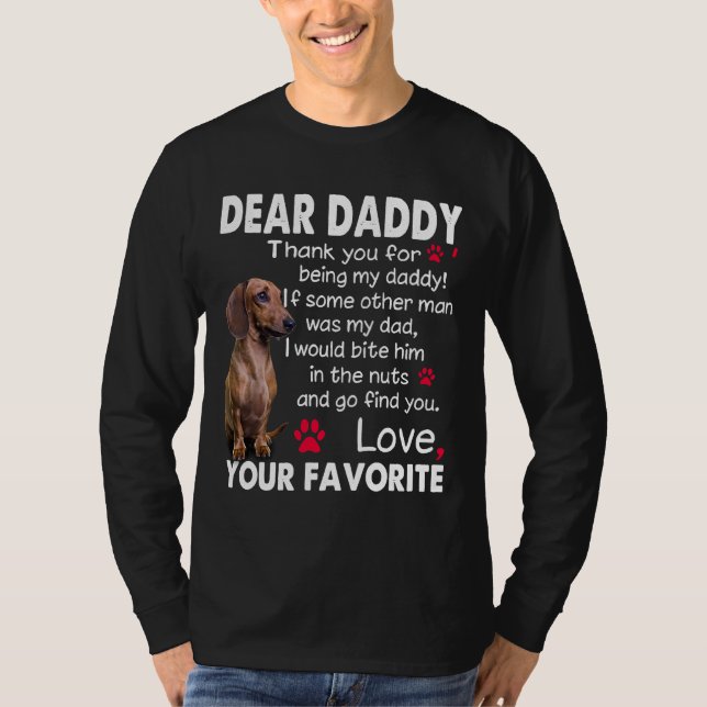 Dachshund Hund Bäste pappa Funny Dachshund Pappa Q T Shirt (Framsida)