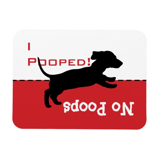 Dachshund Hund Behöver Gå Ut Magnetisk Skylt Magnet (Horisontell)