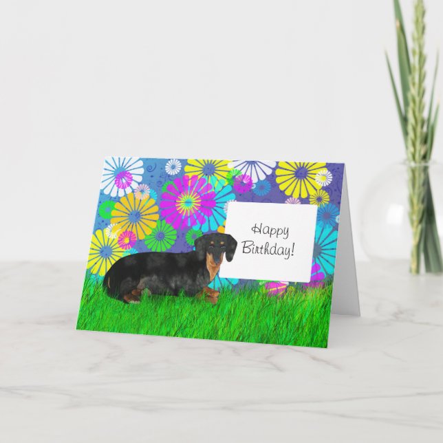 Dachshund Hund Birthday Kort (Framsida)