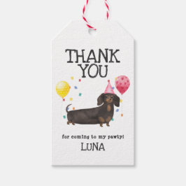 Dachshund Hund Birthday Tack Favor Gift Märkre Presentetikett