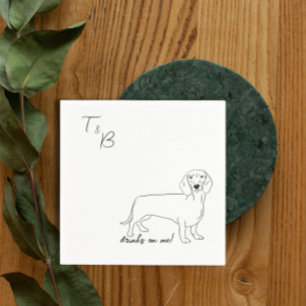Dachshund Hund Bröllop Cocktail Napkins Pappersservett