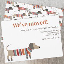 Dachshund Hund Byte av Adress-meddelande