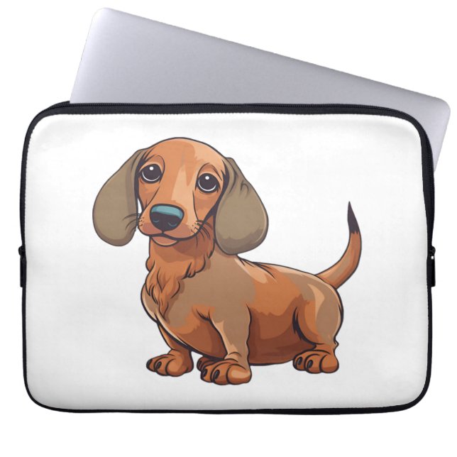 Dachshund Hund Cute Laptop Fodral (Framsidan)