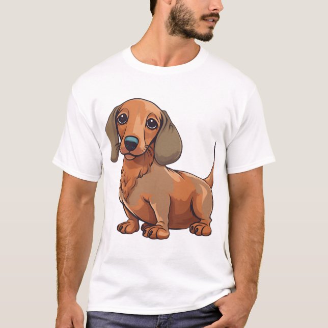Dachshund Hund Cute T Shirt (Framsida)