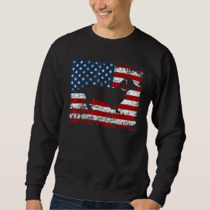Dachshund Hund Dachshund Owner American Flagga Lång Ärmad Tröja