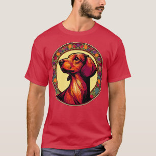 Dachshund Hund design Art nouveau Stil T Shirt