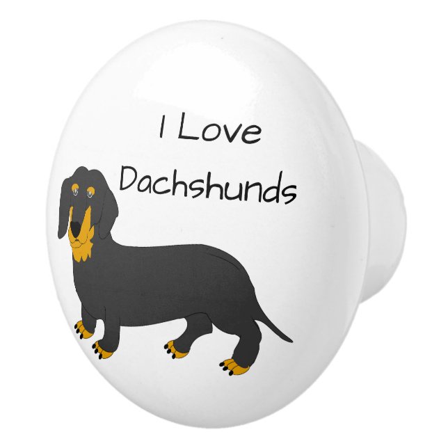 Dachshund Hund Design Knopp (Höger)