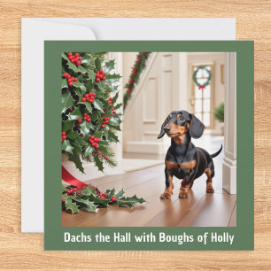 Dachshund Hund Djur Humor Rolig Jul Julkort