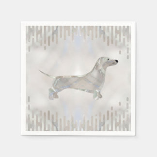 Dachshund hund - Doxie pearl silhouette Pappersservett