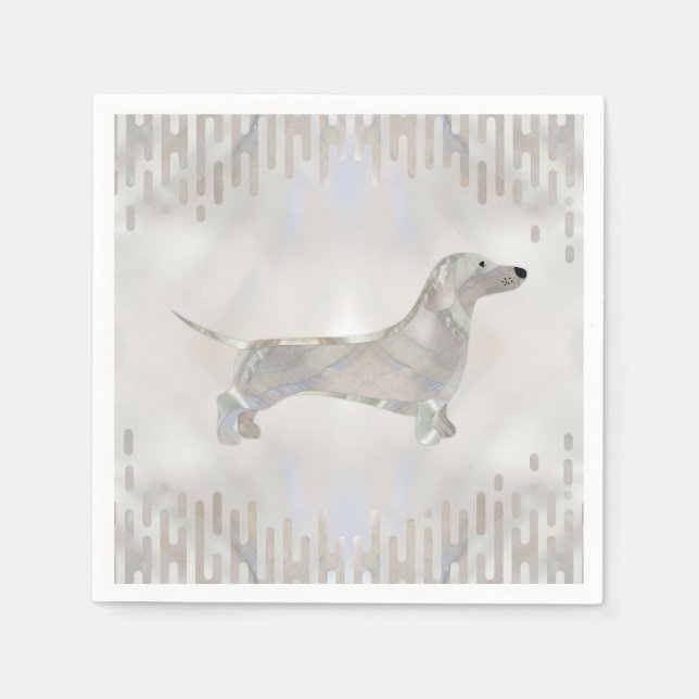 Dachshund hund - Doxie pearl silhouette Pappersservett (Framsidan)