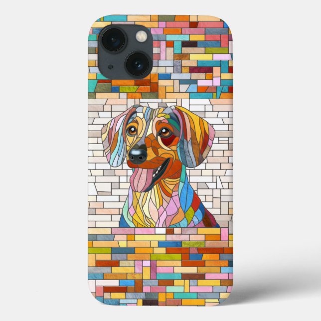 Dachshund-hund - Doxifärgad mosaik (Baksida)