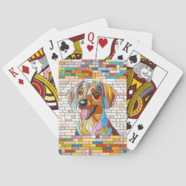 Dachshund-hund - Doxifärgad mosaik Casinokort