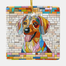 Dachshund-hund - Doxifärgad mosaik