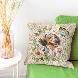 Dachshund-hund - Doxifärgad mosaik Kudde