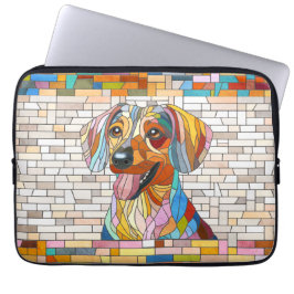 Dachshund-hund - Doxifärgad mosaik Laptop Fodral