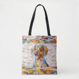 Dachshund-hund - Doxifärgad mosaik Tygkasse