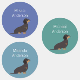 Dachshund hund färg vattentät etikett