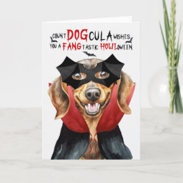 Dachshund Hund Funny Count DOGcula Halloween Helgkort