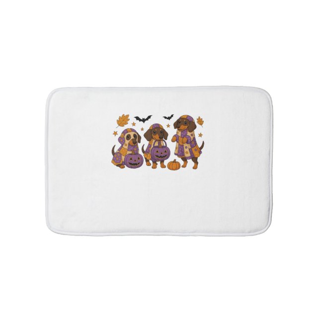 Dachshund Hund Ghost Halloween Badrumsmatta (Framsidan)