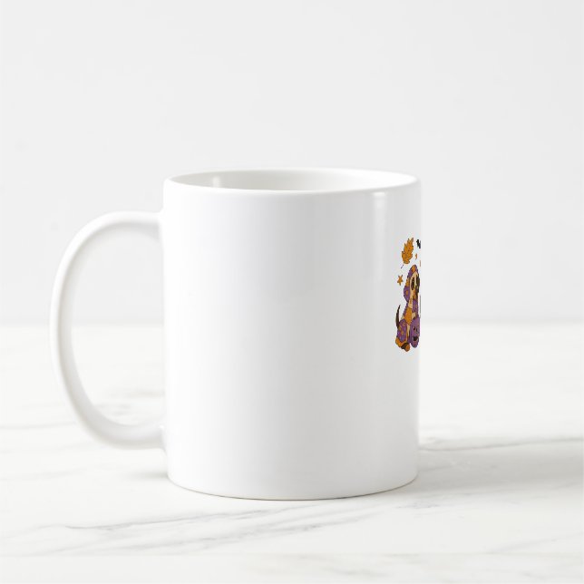 Dachshund Hund Ghost Halloween Kaffemugg (Vänster)