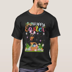 Dachshund Hund Glad Påsk Ägg Jakt Kanin Öra Öst T Shirt