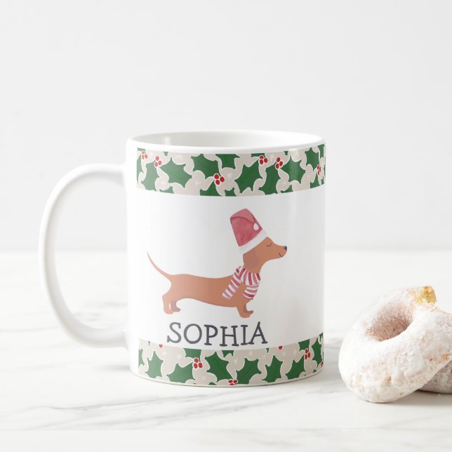 Dachshund Hund God jul Kaffemugg (Med munk)