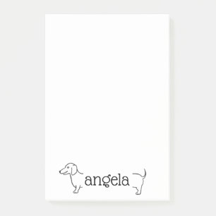 Dachshund Hund Gräns Anpassad namnmall Post-it Block
