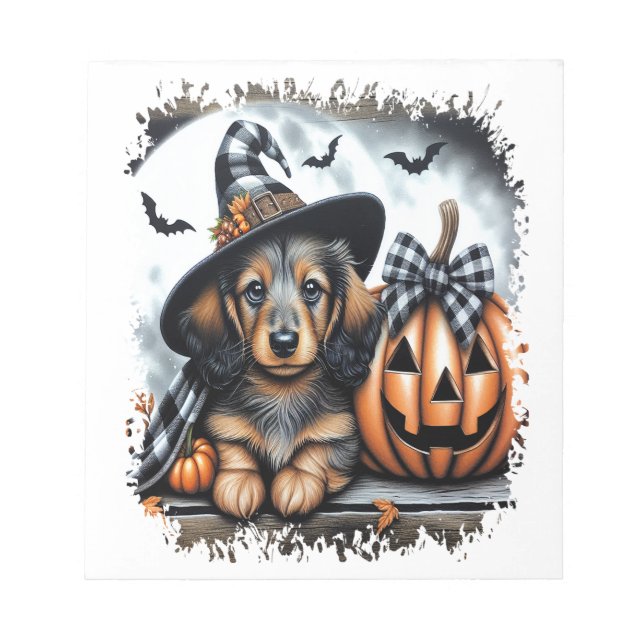 Dachshund Hund Halloween Anteckningsblock (Framsida)