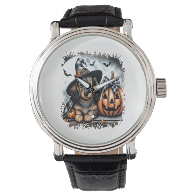 Dachshund Hund Halloween Armbandsur (Framsida)