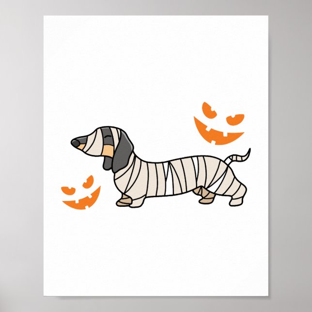 Dachshund Hund Halloween Candy corn Full Moon Poster (Framsidan)
