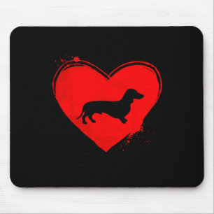 Dachshund Hund Heart Shape Valentine Hundälskares Musmatta