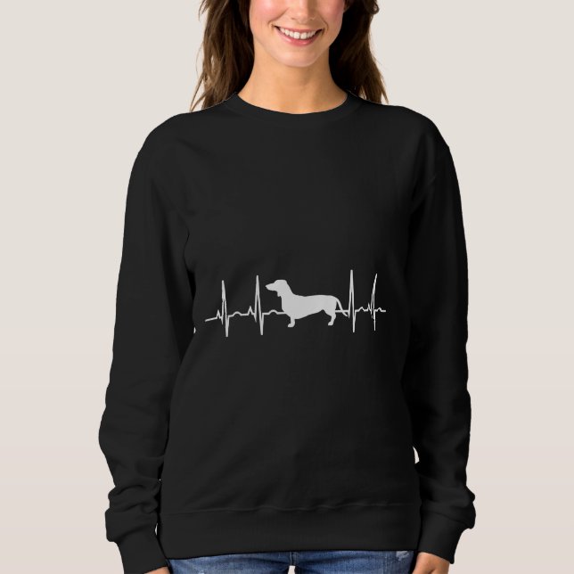 Dachshund Hund Heartslag T Shirt (Framsida)