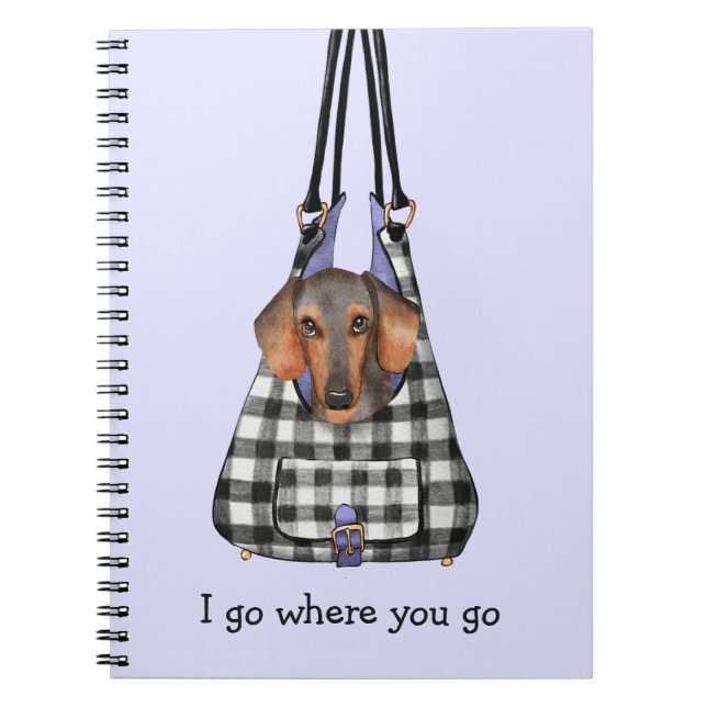 Dachshund Hund i Bag Anteckningsbok (Framsidan)