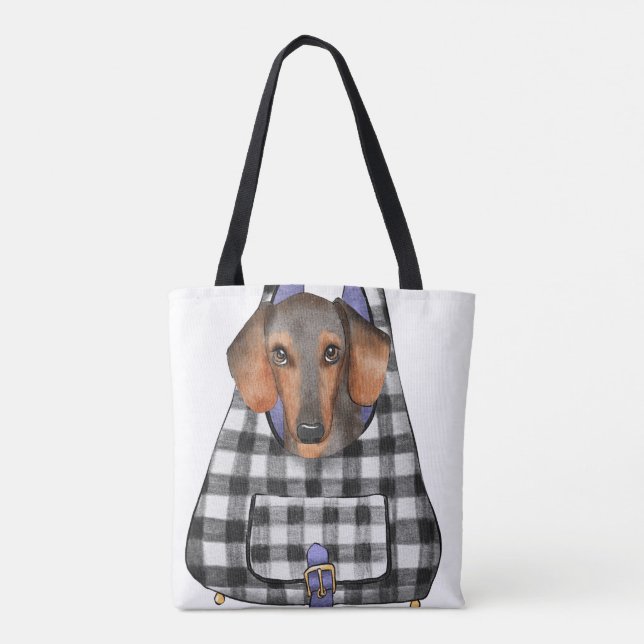 Dachshund Hund i Bag Tygkasse (Baksida)