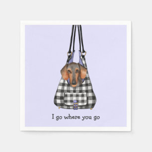 Dachshund-Hund i en Bag-beskrivning Pappersservett