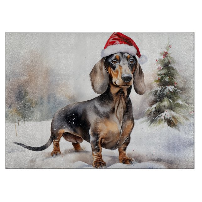 Dachshund Hund i Snö-jul (Framsidan)