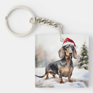 Dachshund hund i snö jul