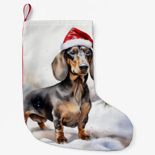 Dachshund Hund i Snö-jul Liten Julstrumpa
