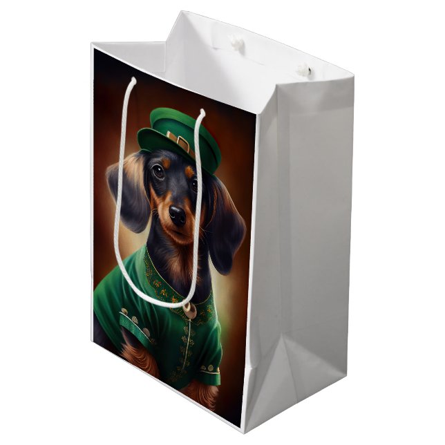 Dachshund Hund i St. Patrick Dress (Framsidan Vinklad)