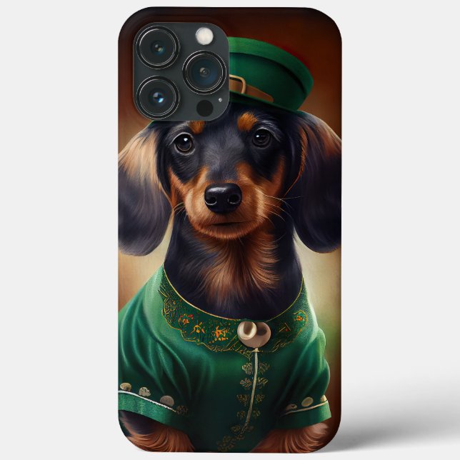 Dachshund Hund i St. Patrick Dress (Baksida)