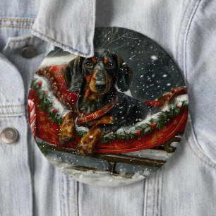 Dachshund Hund Jul Festlig Knapp