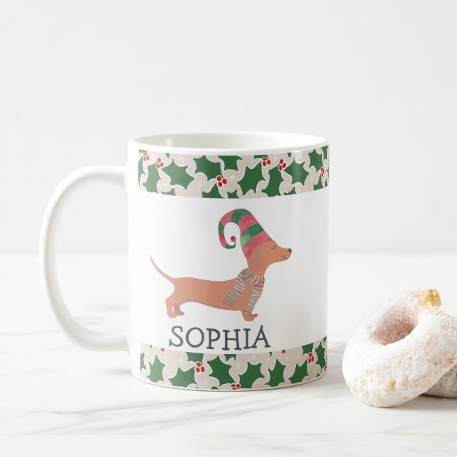 Dachshund Hund Jul Kaffemugg (Med munk)