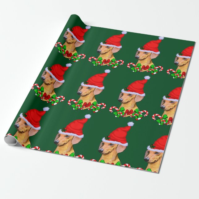Dachshund Hund jul Presentpapper (Utrullad)