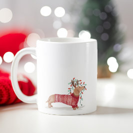 Dachshund Hund jul Sweater & Ljus Kaffemugg