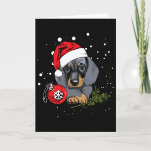 Dachshund Hund Julgran Ljuskälla Tomte Julpresent Kort