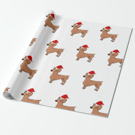 Dachshund Hund jultomten Hat Presentpapper
