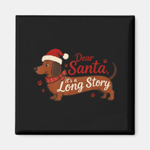 Dachshund Hund Kära Tomte Det Är En Lång Historia Magnet