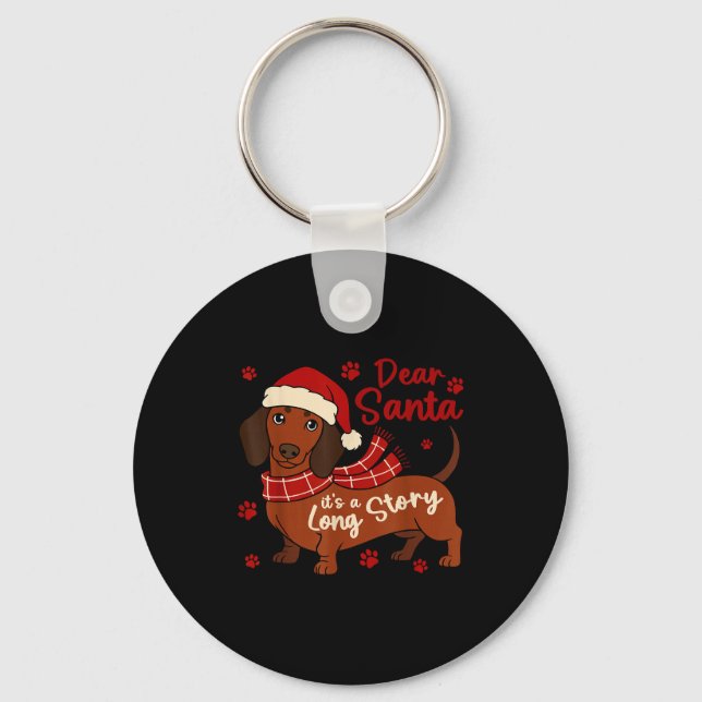 Dachshund Hund Kära Tomte Det Är En Lång Historia  Nyckelring (Framsida)