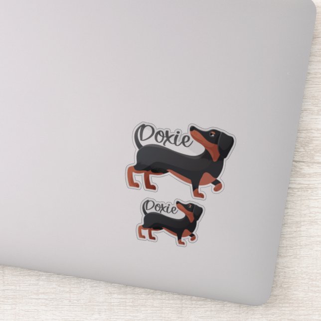 Dachshund Hund Kärlek Klistermärken (Detalj)